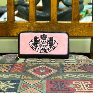 COPY - Juicy Couture Boutique Pink and Brown Velvet Crest Zip Around Wallet-NWO…